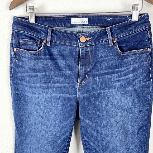 LOFT | Curvy Skinny Style Faded Dark Blue Denim Jeans 👖 - Picture 3 of 6